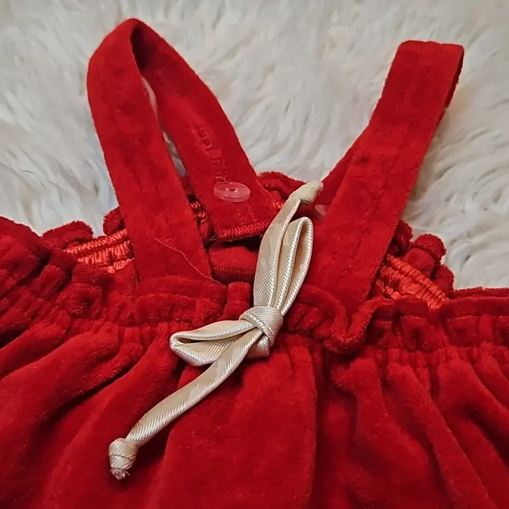 Vintage Genie Gee Baby Girls Red Soft Robe Swim Coverup Dress